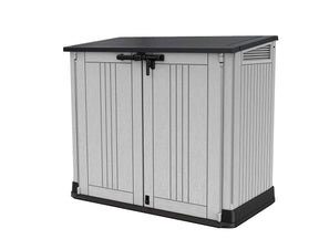 Keter Store It Out Nova Outdoor Garden Furniture Storage Shed Light Grey with Dark Grey Lid | Fade Free | All Weather Resistant | Safe and Secure | Zero Maintenance | 5 year Warranty